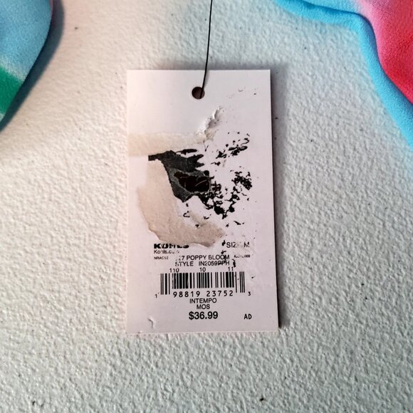 Intempo Womens Floral Chiffon Top Size M Off-shoulder design  Elastic neckline - Picture 5 of 11